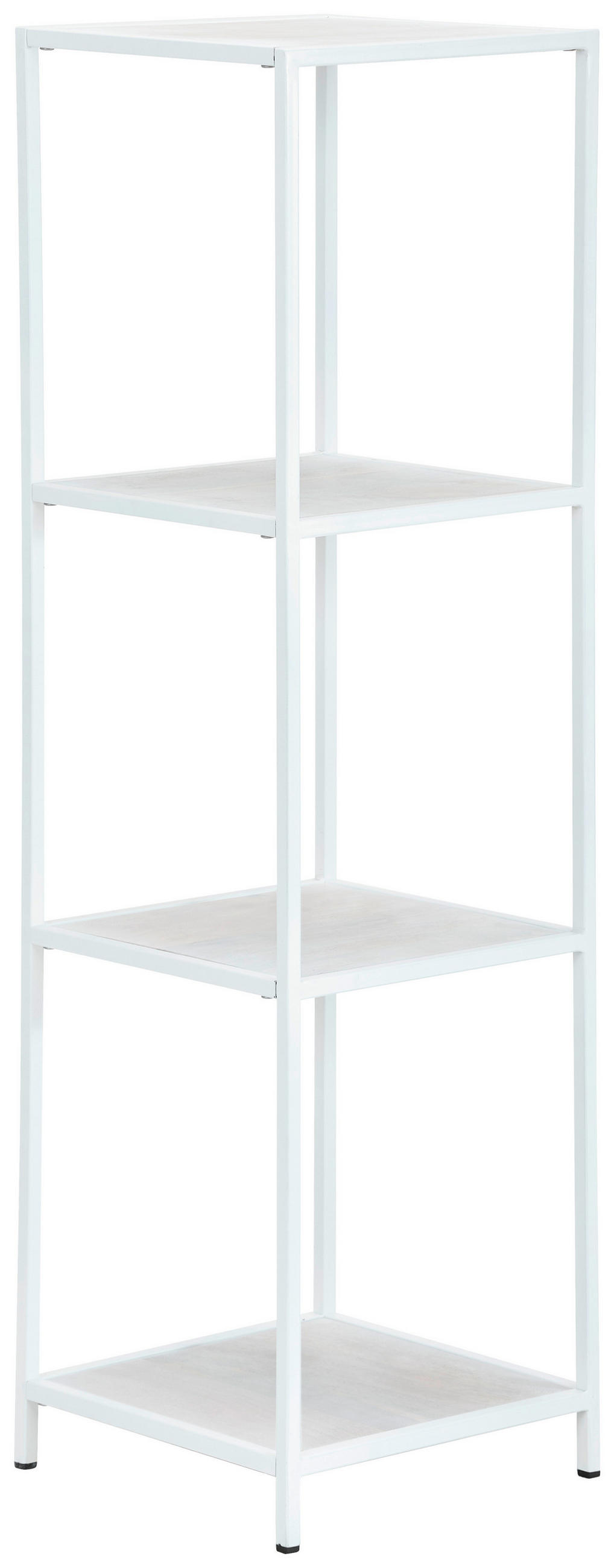 REGAL Mangoholz massiv Weiß  - Weiß, Trend, Holz/Metall (77/150/35cm) - Livetastic