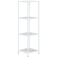 REGAL Mangoholz massiv Weiß  - Weiß, Trend, Holz/Metall (77/150/35cm) - Livetastic