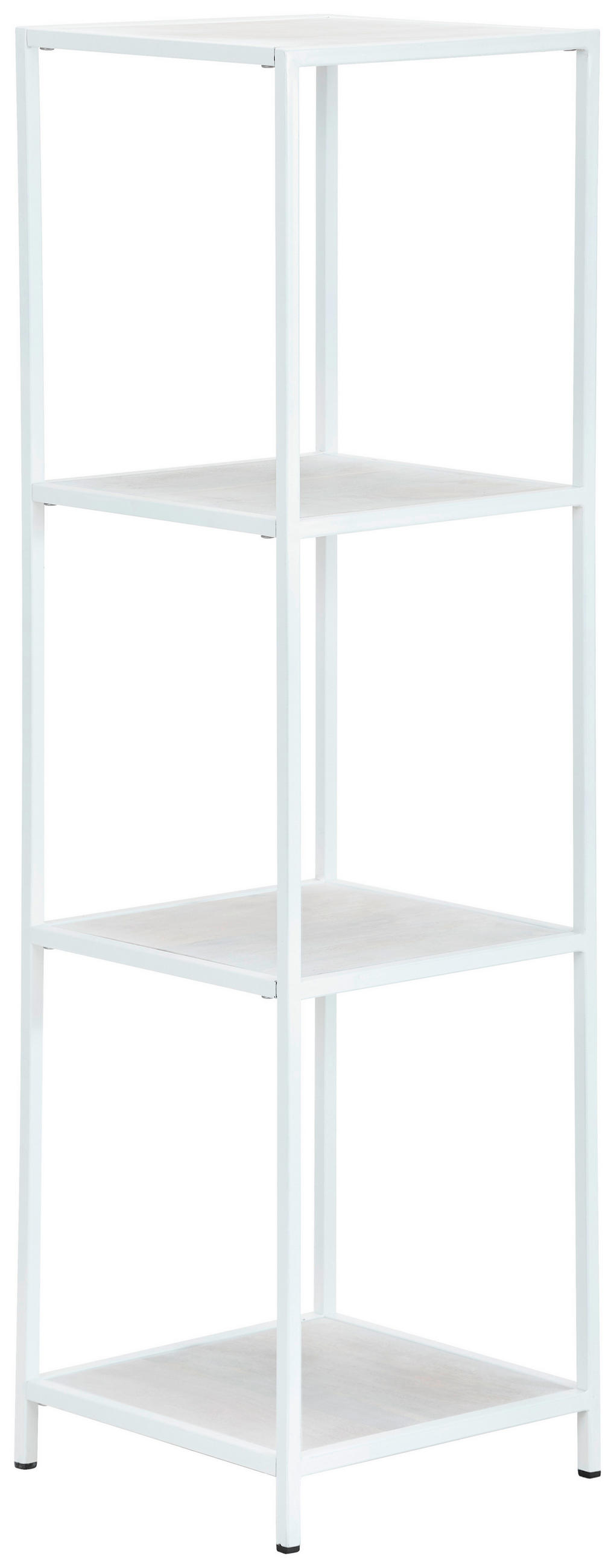 REGAL Mangoholz massiv Weiß  - Weiß, Trend, Holz/Metall (77/150/35cm) - Livetastic
