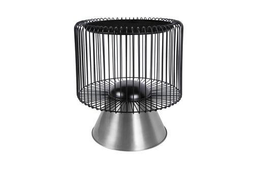 XXXL PRÍRUČNÝ STOLÍK, čierna, strieborná