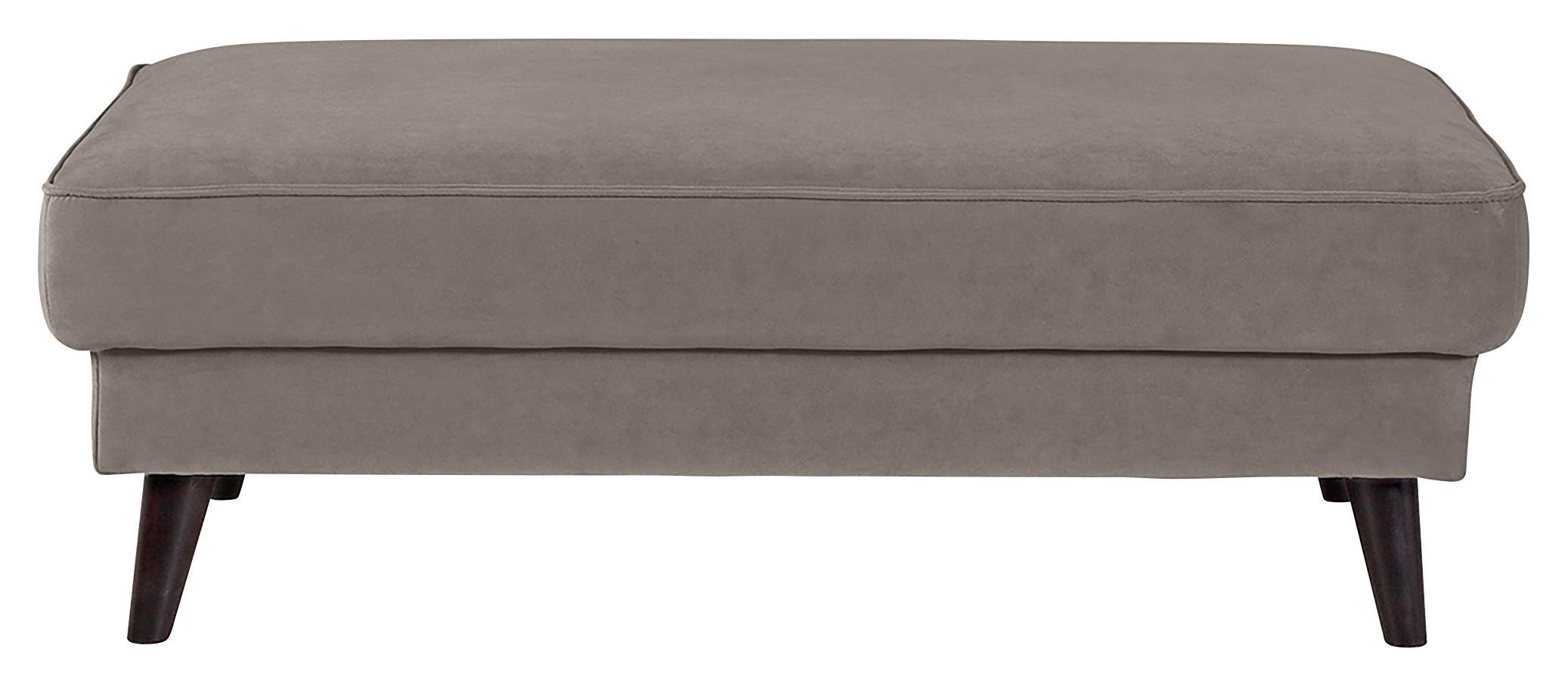 HOCKER Samt Grau  - Wengefarben/Grau, MODERN, Holz/Textil (123/45/74cm) - MID.YOU