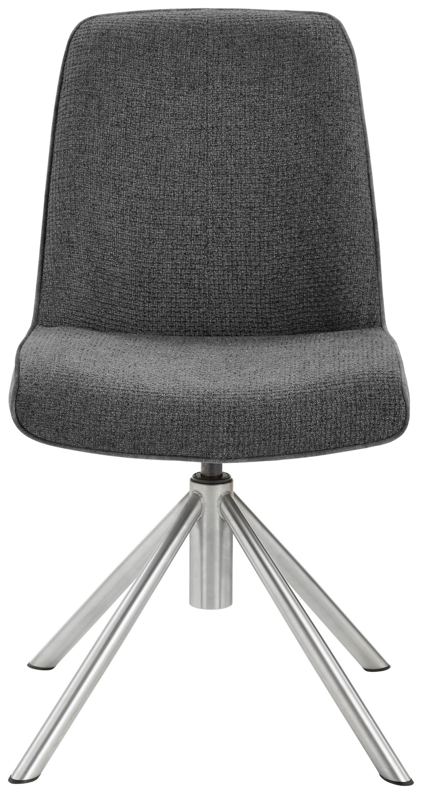 STUHL drehbar  in Edelstahl Flachgewebe Metall, Textil  - Edelstahlfarben/Anthrazit, Design, Textil/Metall (49/88/64cm) - Novel