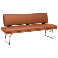 SITZBANK in Metall, Textil Schwarz, Karamell  - Karamell/Schwarz, Design, Textil/Metall (195/91/65cm) - Dieter Knoll