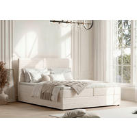 BOXSÄNG 140/200 cm  i naturfärgad  - svart/naturfärgad, Trend, textil/plast (140/200cm) - Boxxx