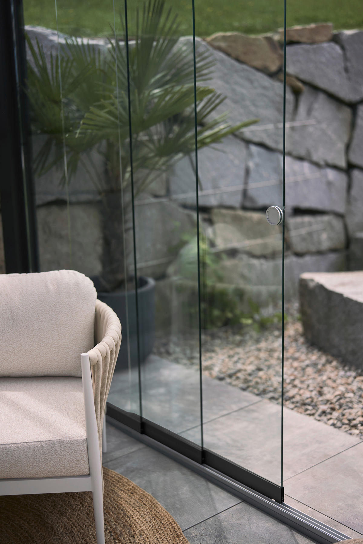 PAVILLON-GLASSCHIEBEWAND 364,5/234,9/9 cm   - Klar/Dunkelgrau, MODERN, Glas (364,5/234,9/9cm) - Biohort