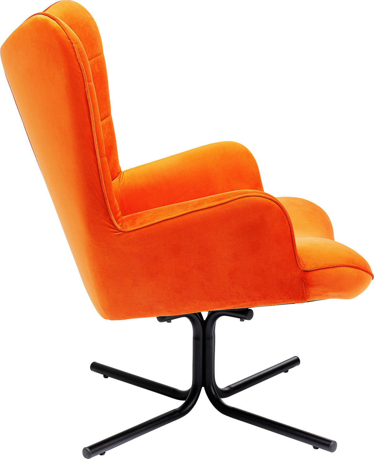 DESIGNSESSEL in Samt Orange, Schwarz  - Schwarz/Orange, Design, Textil/Metall (82/95/73cm) - Kare-Design