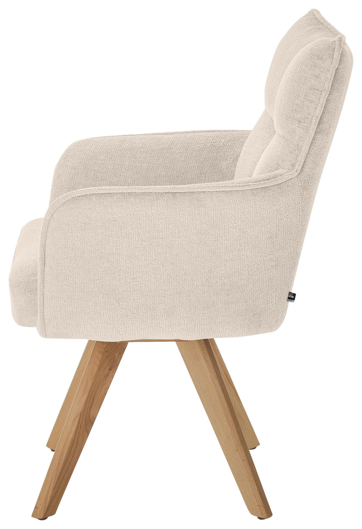 ARMLEHNSTUHL  in Mikrofaser  - Eichefarben/Creme, Design, Holz/Textil (59/89/63cm) - SetOne by Musterring