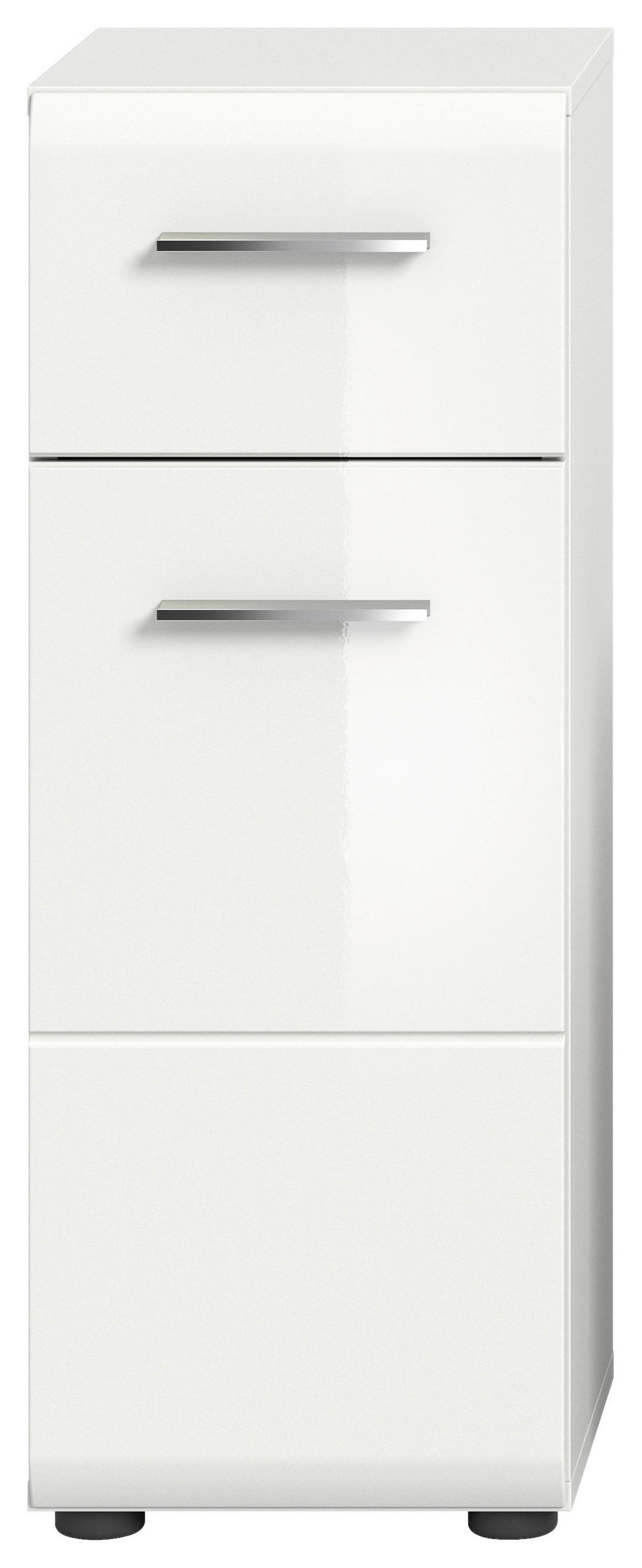 SPODNÁ SKRINKA, biela s vysokým leskom, biela, 30/80/30 cm - čierna/biela, Modern, kompozitné drevo/plast (30/80/30cm) - MID.YOU