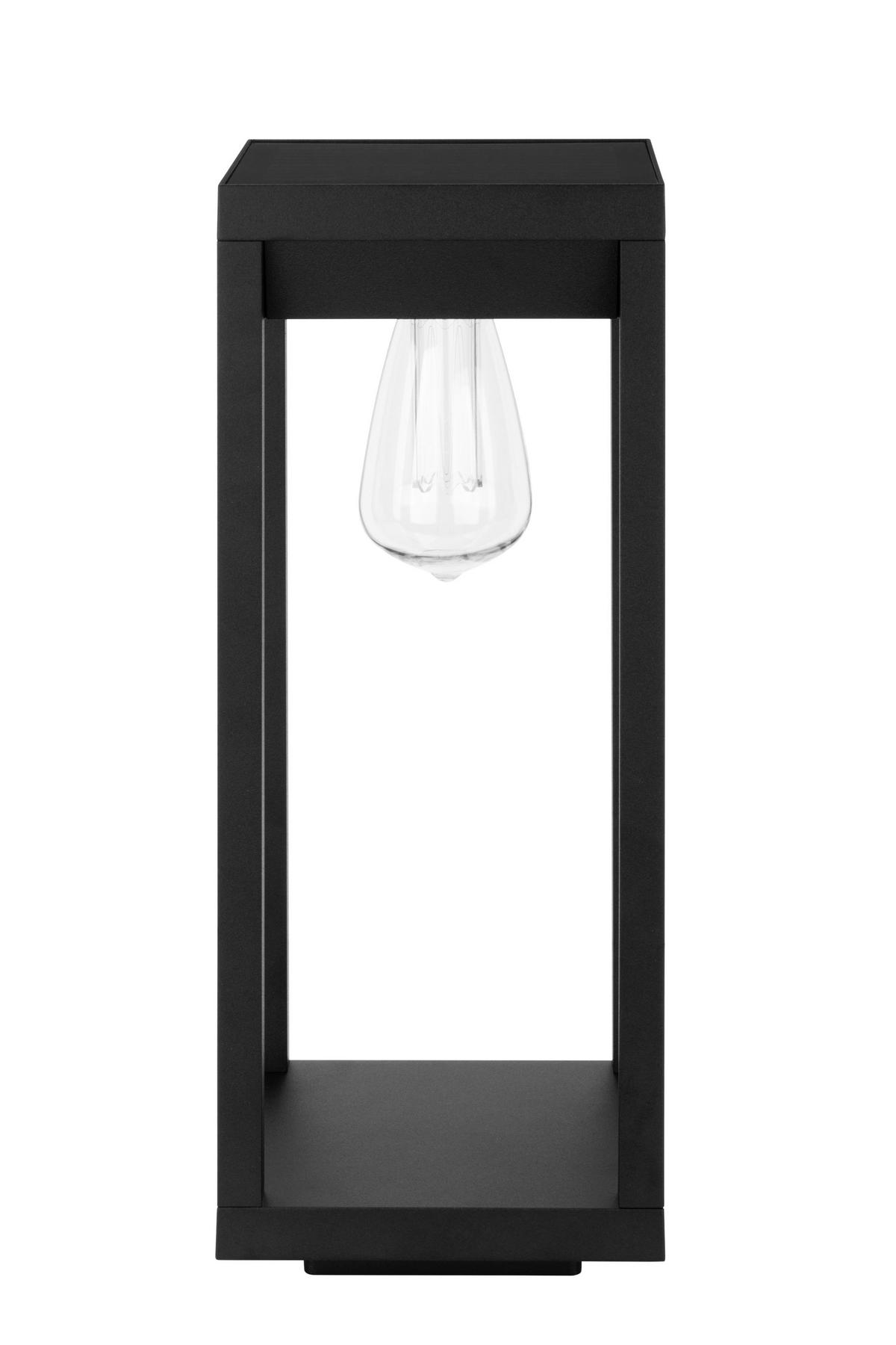 SOLÁRNÍ SVÍTIDLO, 15/15/40 cm - černá/průhledné, Basics, kov/plast (15/15/40cm) - Ambia Garden