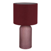 STOLNÍ LAMPA, E27, 26,5/50 cm  - bílá/červená, Basics, textil/plast (26,5/50cm)