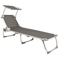 SONNENLIEGE 61/32/189 cm  - Schwarz/Grau, MODERN, Kunststoff/Textil (61/32/189cm) - Gardenson