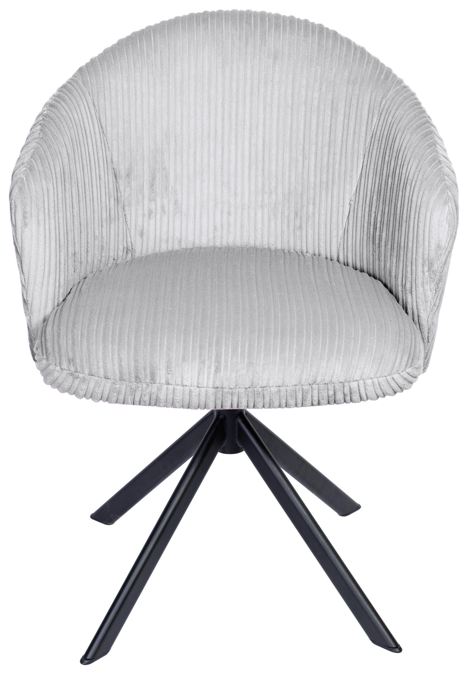 ARMLEHNSTUHL  in Schmiedeeisen Feincord  - Hellgrau/Schwarz, KONVENTIONELL, Textil/Metall (61/82/59cm) - Stylife