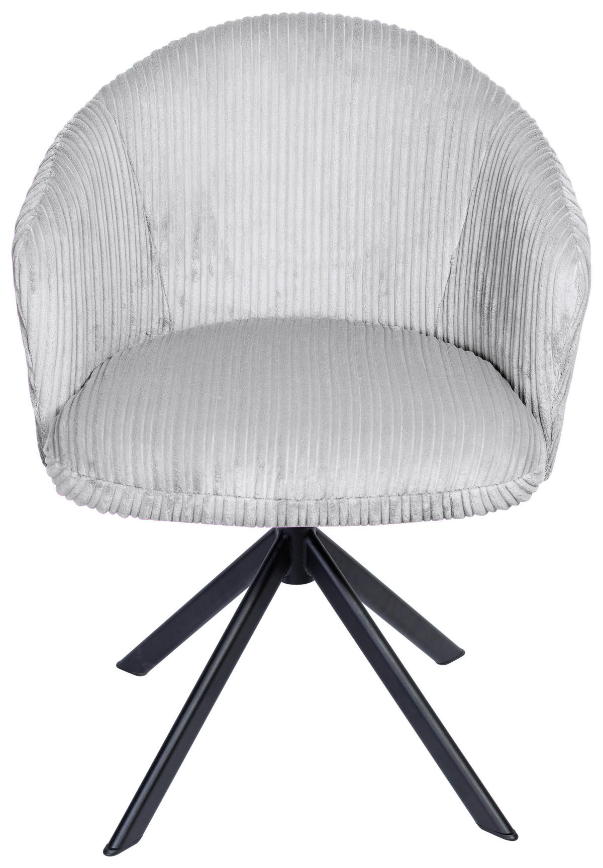 ARMLEHNSTUHL  in Schmiedeeisen Feincord  - Hellgrau/Schwarz, KONVENTIONELL, Textil/Metall (61/82/59cm) - Stylife