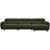 ECKSOFA in Velours Dunkelgrün  - Dunkelgrün/Buchefarben, Design, Holz/Textil (329/150cm) - Lomoco