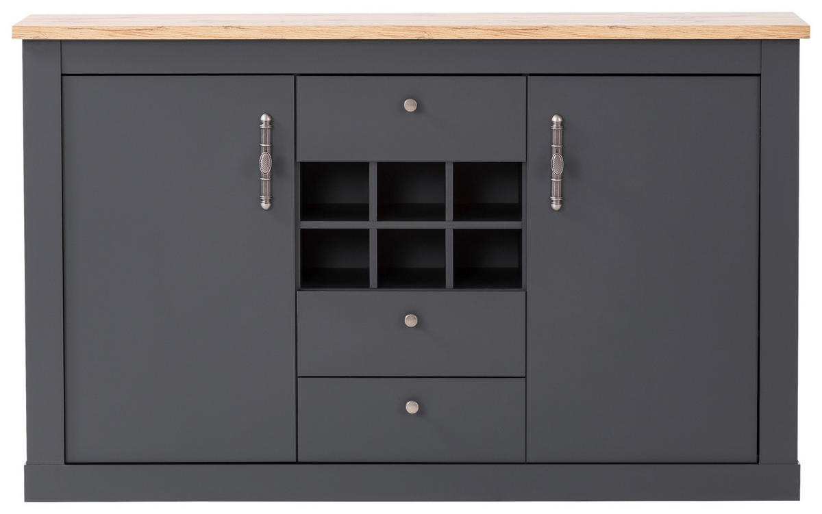 SIDEBOARD  in 169/104/45 cm  - Anthrazit/Silberfarben, Design, Holzwerkstoff/Metall (169/104/45cm) - MID.YOU