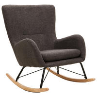 SCHAUKELSTUHL in Teddystoff Grau  - Naturfarben/Grau, LIFESTYLE, Holz/Textil (71/94/91cm) - Novel