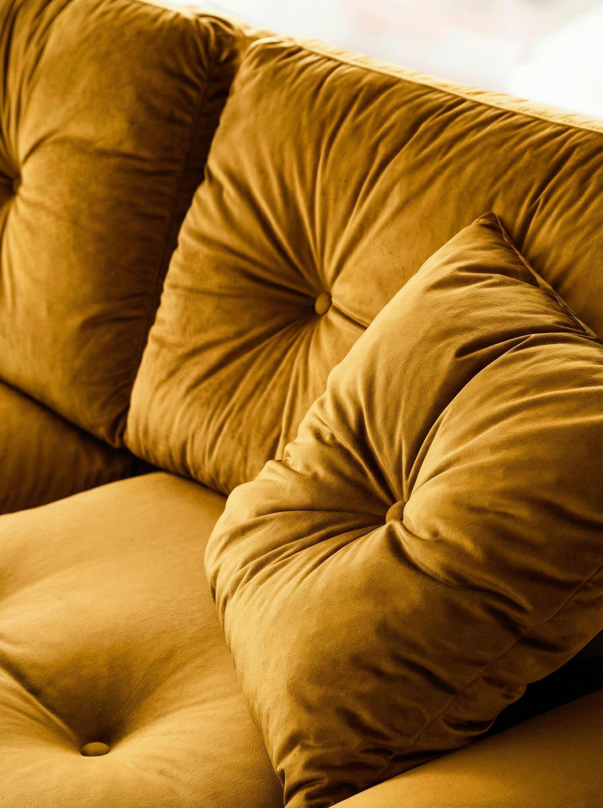 ECKSOFA Eckteil  TOKIO-REC.2S Senfgelb Samt  - Senfgelb, MODERN, Holz/Textil (275/157cm) - MID.YOU