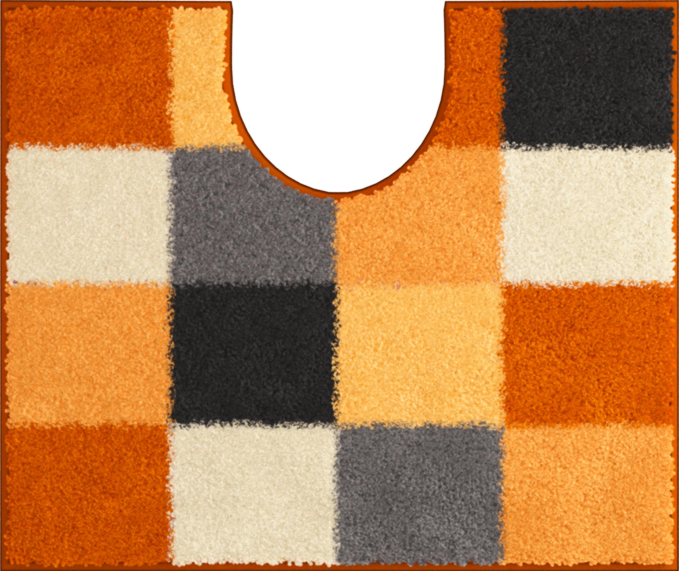 WC-VORLEGER Gelb, Schwarz, Weiß 49/60 cm - Gelb/Schwarz, Basics, Kunststoff/Textil (49/60cm)
