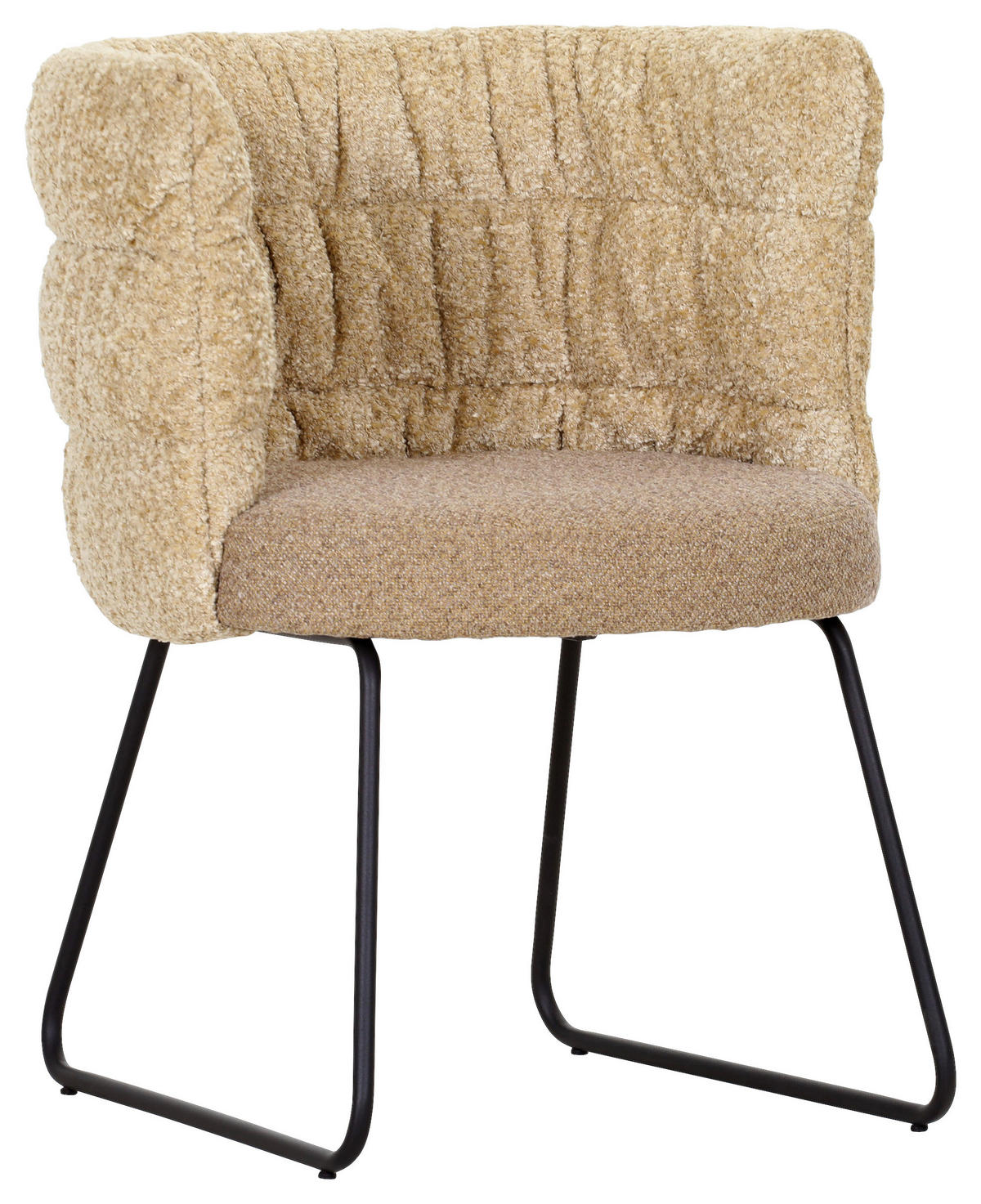 STUHL - Taupe/Schwarz, Design, Textil/Metall (62/80/62cm) - Novel