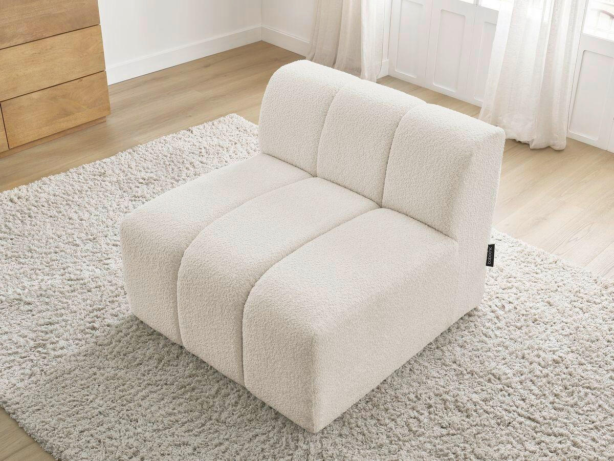 SOFAELEMENT ANNECY Bouclé Beige  - Beige/Schwarz, MODERN, Kunststoff/Textil (91/72/91cm)