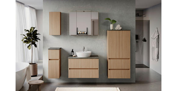 MIDISCHRANK 60/131/35 cm  - Sandfarben/Eichefarben, KONVENTIONELL, Holzwerkstoff/Kunststoff (60/131/35cm) - Xora