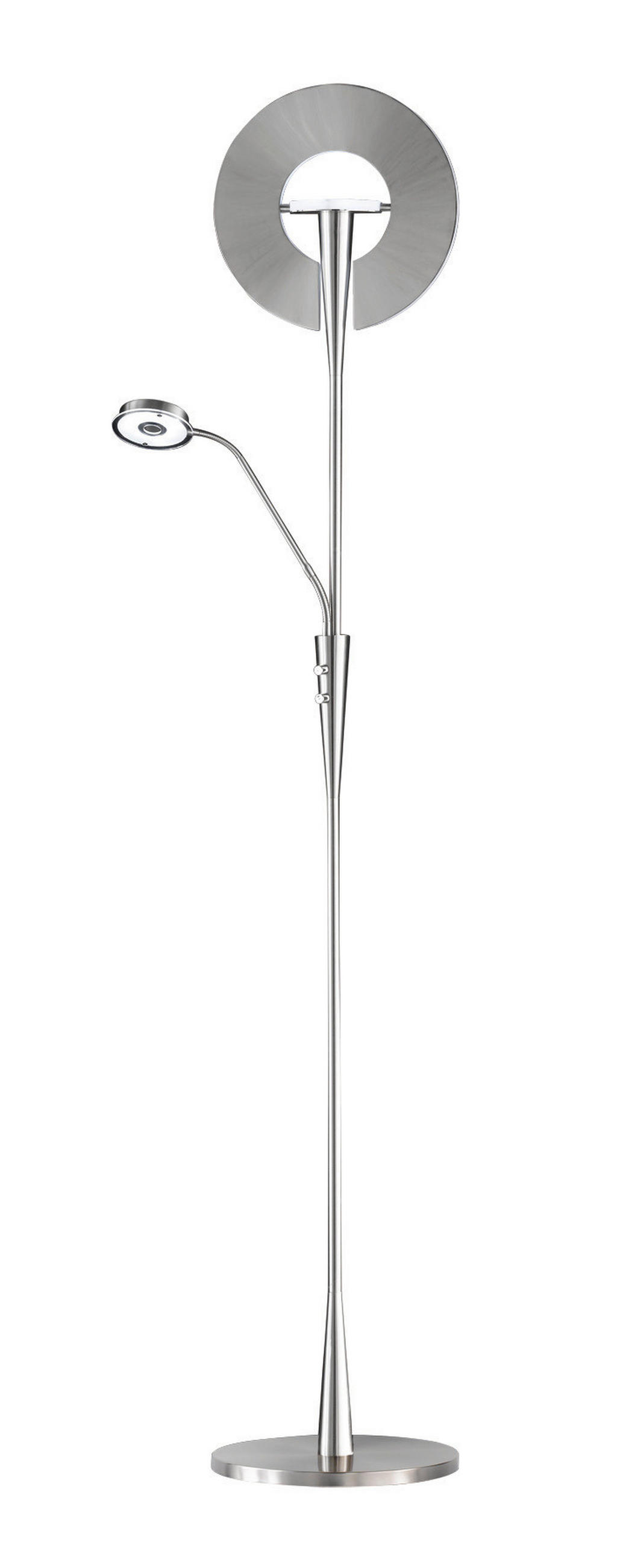 LED-STEHLEUCHTE - Weiss/Nickelfarben, Basics, Kunststoff/Metall (50/180cm) - Trio Leuchten