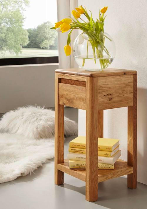 SUPORT DE FLORI TIP COLOANĂ in lemn 30/30/60 cm    - culoare lemn stejar, Design, lemn (30/30/60cm) - Livetastic