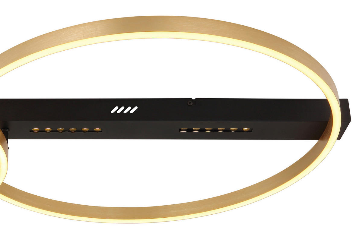 LED-DECKENLEUCHTE 93/58,5/10,2 cm   - Goldfarben/Opal, Design, Kunststoff/Metall (93/58,5/10,2cm) - Globo