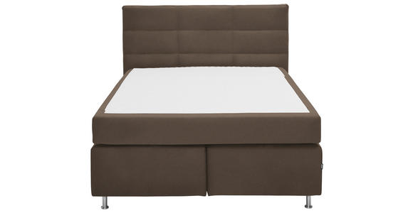 BOXSPRINGBETT 140/200 cm  in Braun  - Alufarben/Braun, KONVENTIONELL, Textil/Metall (140/200cm) - Dieter Knoll