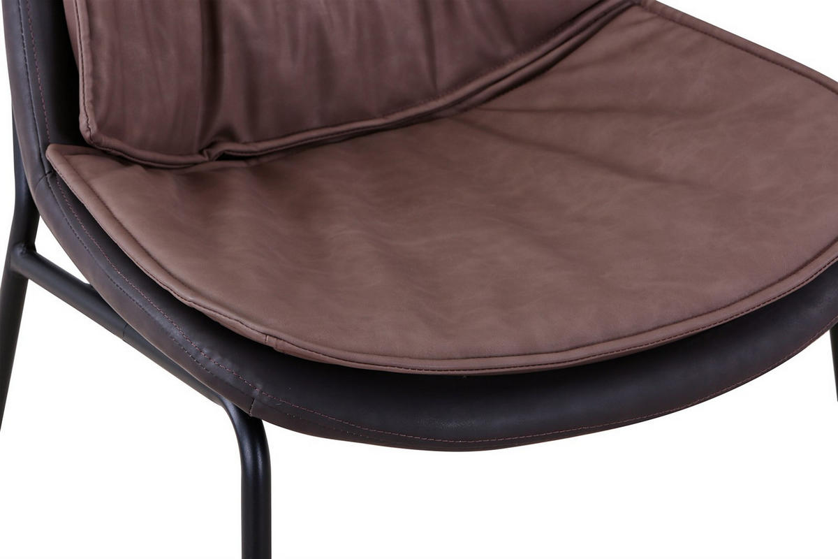 STUHL - Hellbraun/Dunkelbraun, Design, Textil/Metall (54/84/64cm) - Kayoom