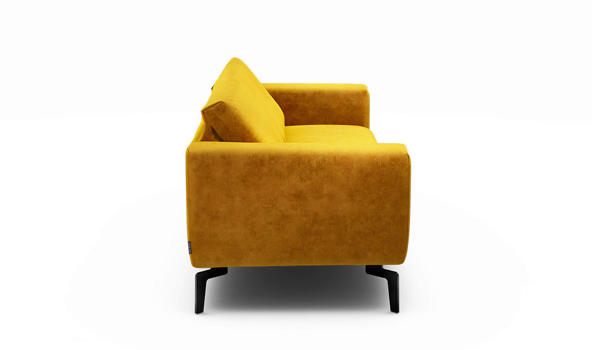 2,5-SITZER in Samt Gelb  - Gelb/Schwarz, Design, Textil/Metall (220/86/86-94cm) - SENSOO