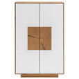 SCHUHSCHRANK  in 72/112/37 cm  - Eichefarben/Weiß, MODERN, Glas/Holz (72/112/37cm) - Linea Natura