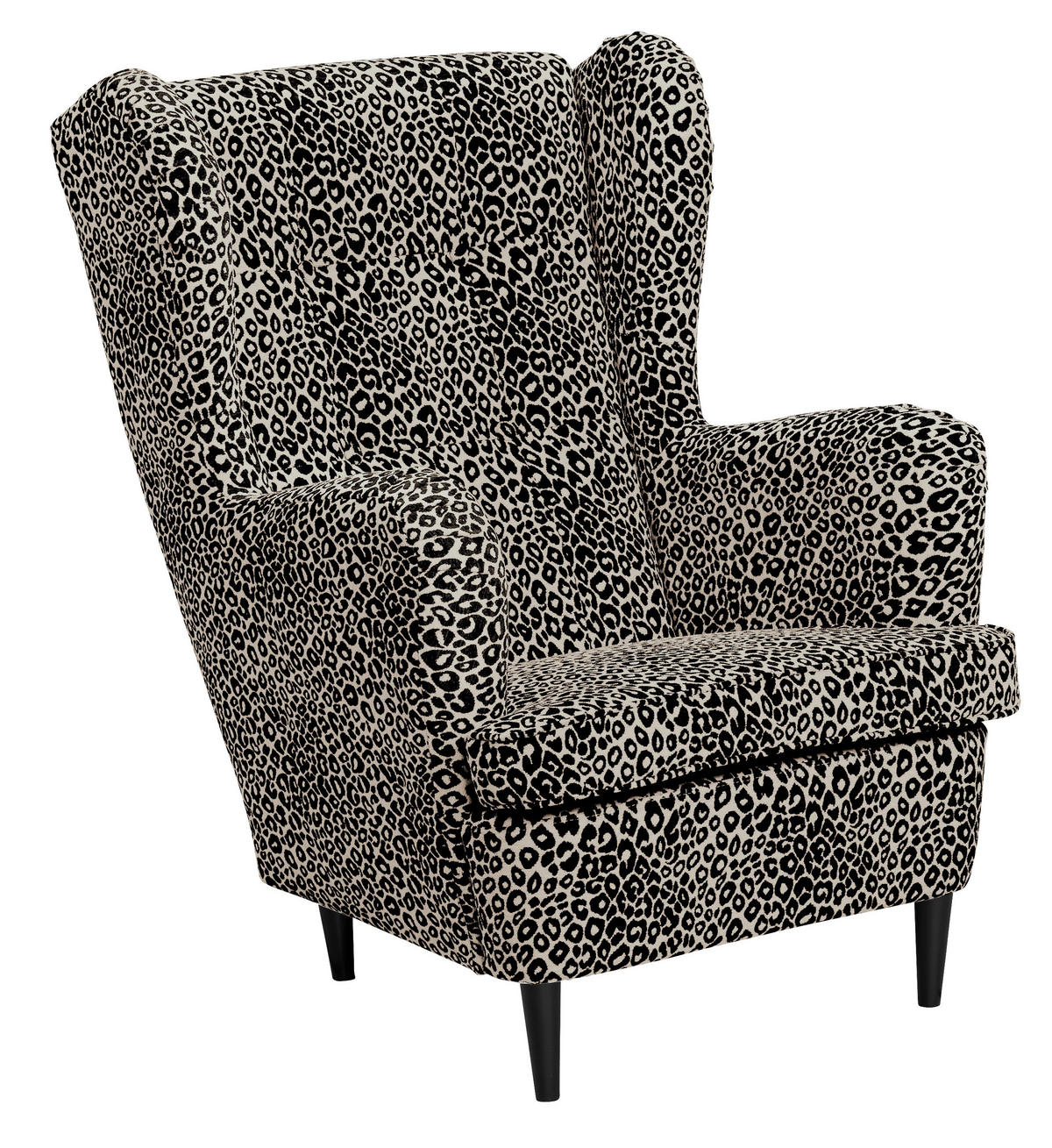 SESSEL in Jacquard, Webstoff Braun, Schwarz  - Schwarz/Braun, MODERN, Holz/Textil (78/102/98cm) - MID.YOU