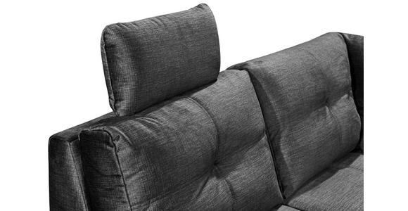 WOHNLANDSCHAFT in Mikrovelours Schwarz - Schwarz, KONVENTIONELL, Kunststoff/Textil (217/334/127cm) - Carryhome