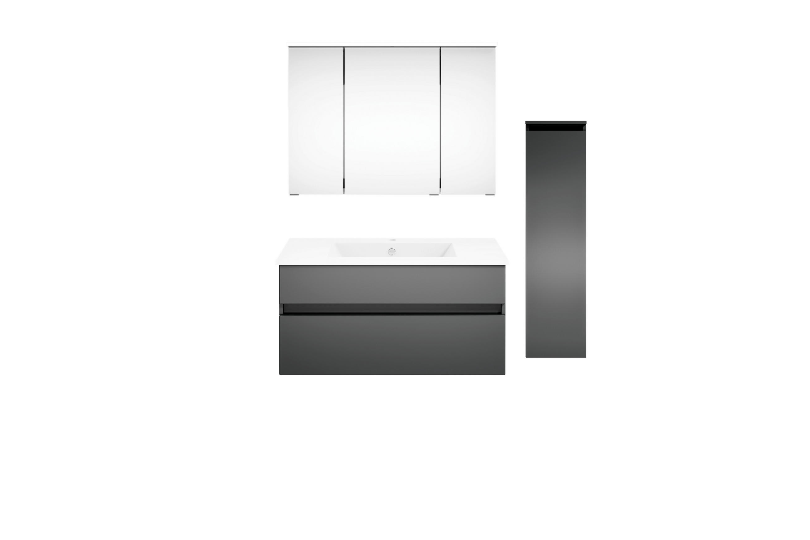 BADEZIMMER  in 120 cm  - Dunkelgrau/Weiß, KONVENTIONELL, Keramik/Holzwerkstoff (120cm) - Puris