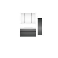 BADEZIMMER 120 cm  - Weiss/Dunkelgrau, Konventionell, Keramik/Holzwerkstoff (120cm) - Puris