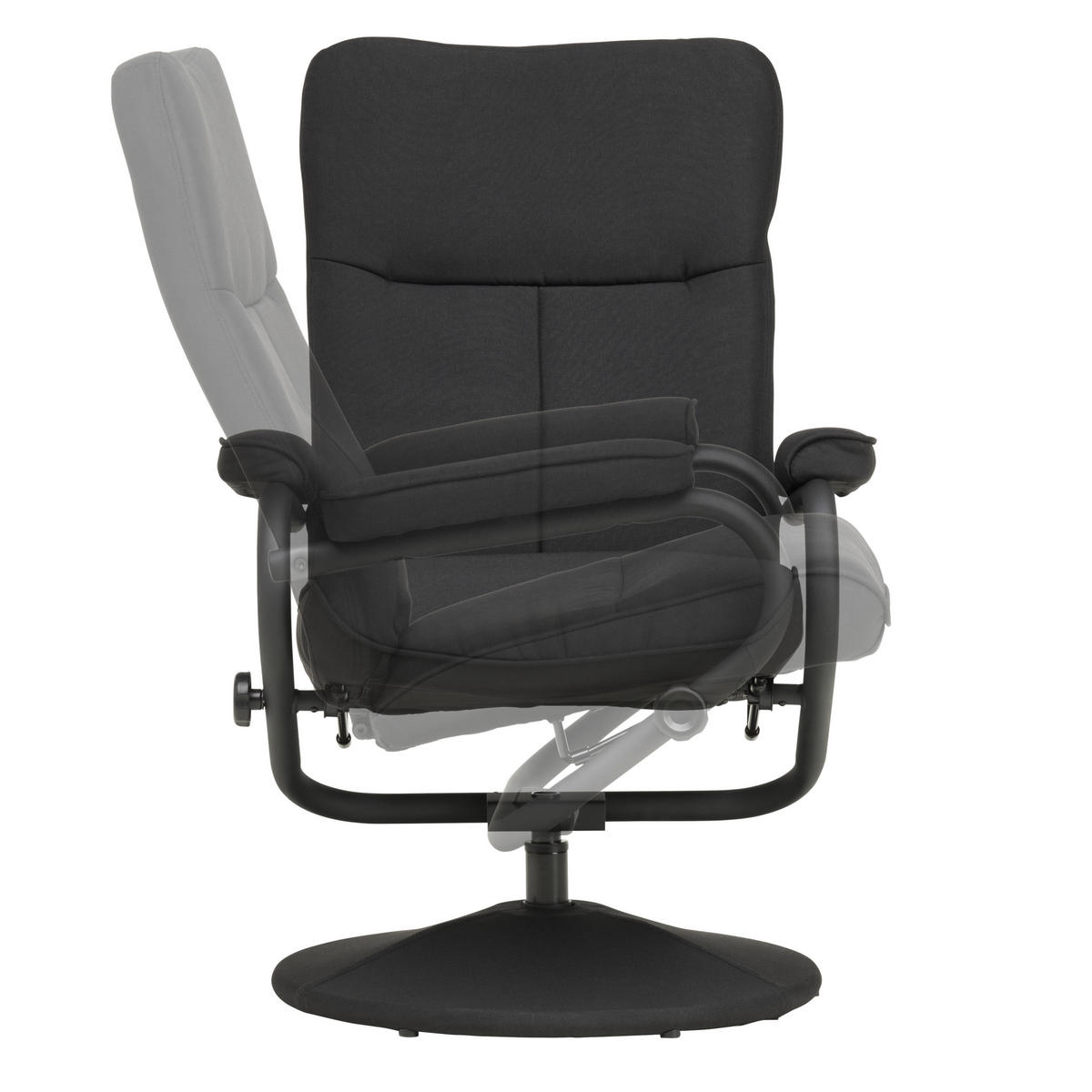 RELAXAČNÍ KŘESLO S TABURETEM, textil, černá - černá, Moderní, kov/textil (68/96.5/76cm) - P & B