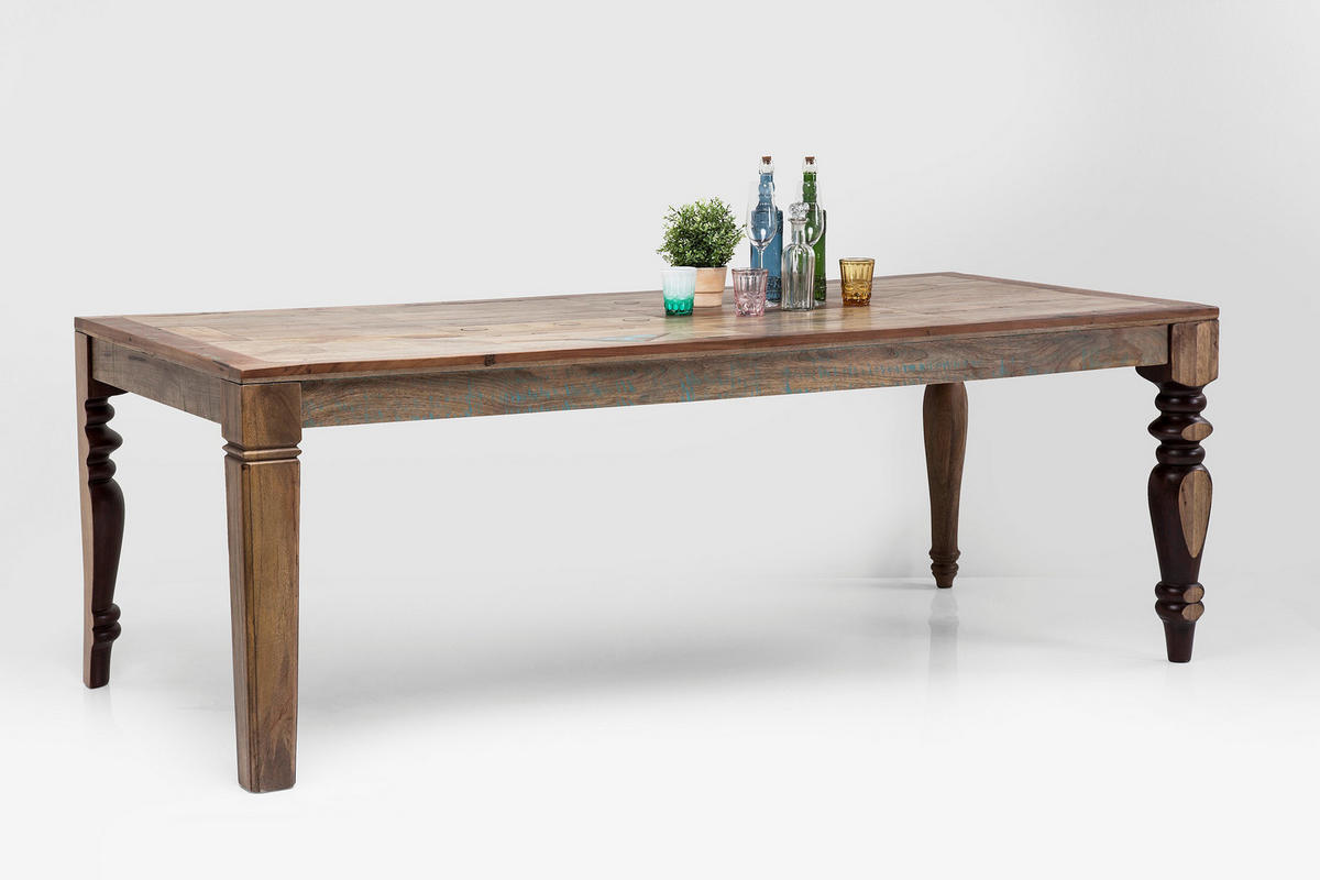 ESSTISCH Mangoholz, Pappel, Eukalyptusholz massiv rechteckig Braun  - Braun, Design, Holz (220/100/76cm) - Kare-Design