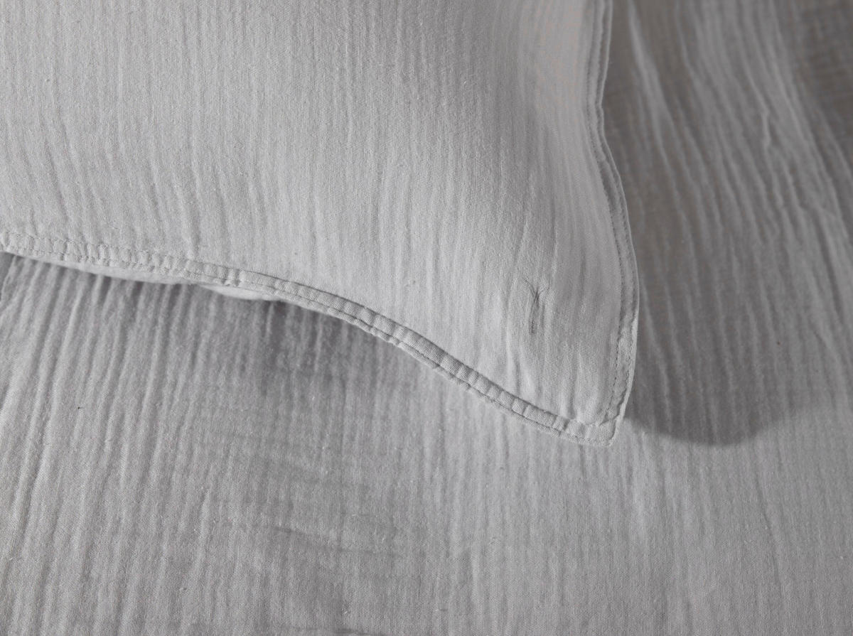 BETTWÄSCHE 2-teilig Suite-Guadeloupe Renforcé 135/200 cm  - Hellgrau, Basics, Textil (135/200cm)