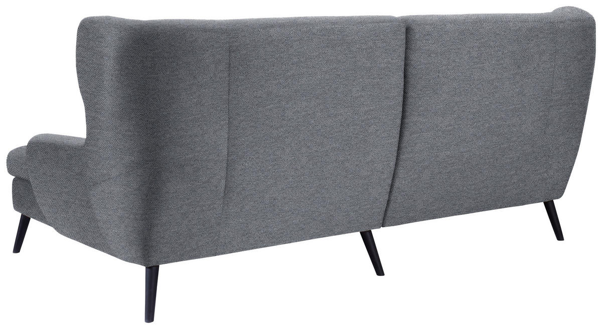 ECKSOFA in Mikrofaser Grau  - Schwarz/Grau, Design, Holz/Textil (237/165cm) - Stylife