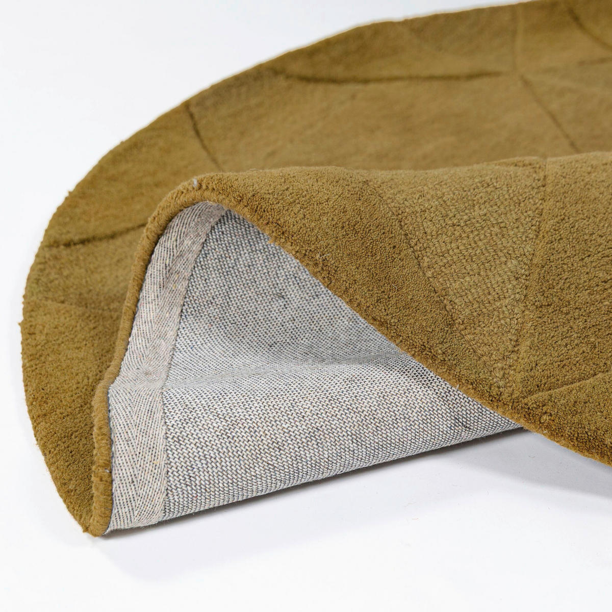 WOLLTEPPICH 160/160 cm Wiggle Goldfarben rund  - Goldfarben, Basics, Textil (160/160cm) - Flair Rugs