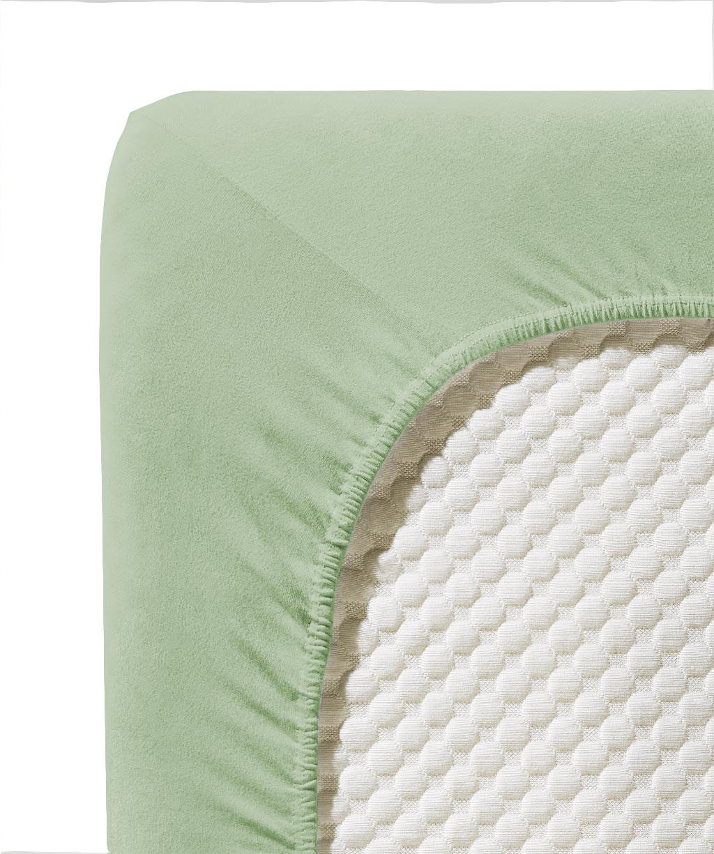 SPANNBETTTUCH Jenny C Single-Jersey - Grün, Basics, Textil (100/200cm) - Fleuresse
