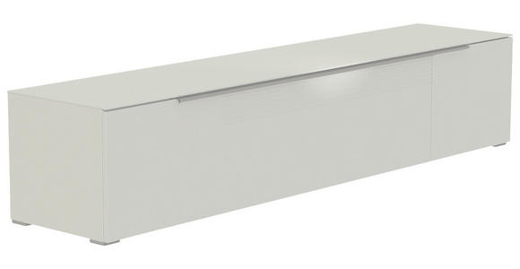 LOWBOARD Weiß, Alufarben  - Alufarben/Weiß, Design, Glas/Holzwerkstoff (210/43/45cm) - Moderano