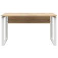 SCHREIBTISCH 138/80/78 cm Weiß, Eichefarben  - Eichefarben/Weiß, KONVENTIONELL, Holzwerkstoff/Metall (138/80/78cm) - Carryhome
