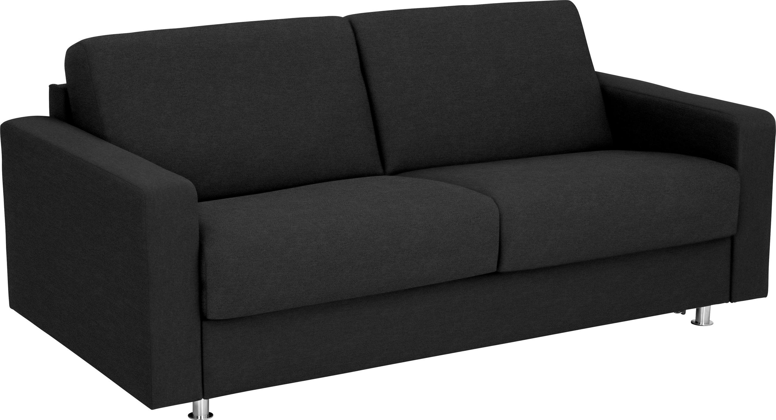 SCHLAFSOFA in Textil Schwarz - Chromfarben/Schwarz, Design, Textil/Metall (195/84/100cm) - Bali