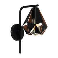 APLICĂ DE PERETE - arămiu/negru, Basics, metal (16/0/31,5cm)