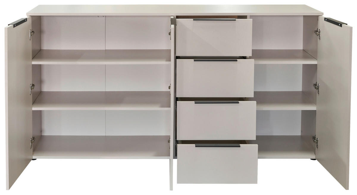 SIDEBOARD  181,5/93/42 cm 4 Schublade(n)  - Kaschmir/Schwarz, KONVENTIONELL, Holzwerkstoff/Kunststoff (181,5/93/42cm) - Xora