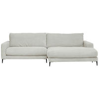 ECKSOFA in Cord Hellgrau  - Hellgrau/Schwarz, Design, Textil/Metall (272/190cm) - Lomoco