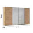 SCHWEBETÜRENSCHRANK 361/223/68 cm 4-türig  - Chromfarben, KONVENTIONELL, Glas/Holzwerkstoff (361/223/68cm) - Novel