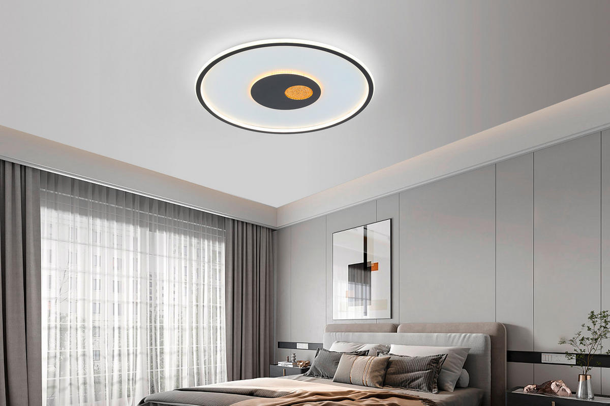 PLAFONIERĂ CU LED - alb/auriu, Design, plastic/metal (60cm) - Dieter Knoll